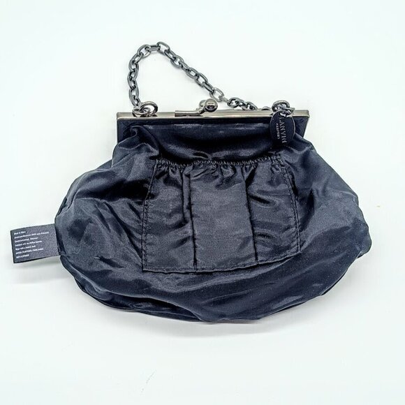 Vintage Lanvin Parfums Black Satin Kiss-Lock Bag - Picture 5 of 8